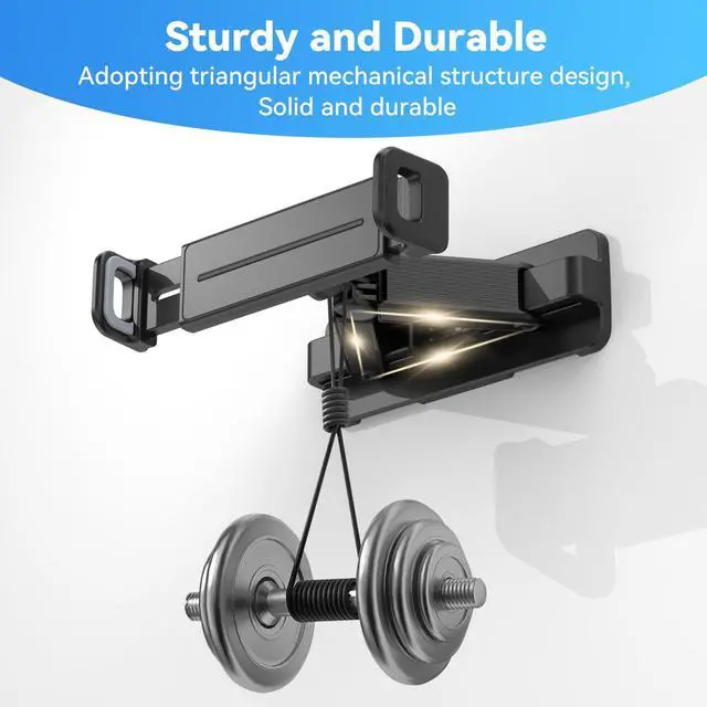 Alt view image 5 of 7 - Tablet Wall Mount Holder, 360° Rotation Adjustable and Foldable ipad Wall Mount, Tablet Wall Holder Damage-Free for 4.7-12.9 inch Pad, Smartphone, eReader, for Kitchen, Bedroom