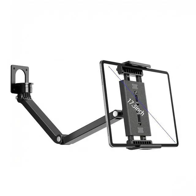 Main image of Tablet Wall Mount Holder, Aluminum Extendable 360° Rotating Holder, Adjustable Foldable Arm for 4.717Inch iPad Pro Air Mini, Galaxy Tab Portable Monitor& Phones