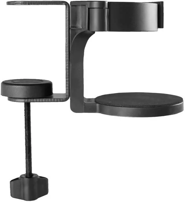 Main image of Clamp-on Desk and Bed Cup Holder, No Spill Adjustable Drink Mount, Support for Hydro Flasks, Coffee Mugs, Easy to Install, Horizontal or Vertical Surface Mounting, Black, Mount-CUP1