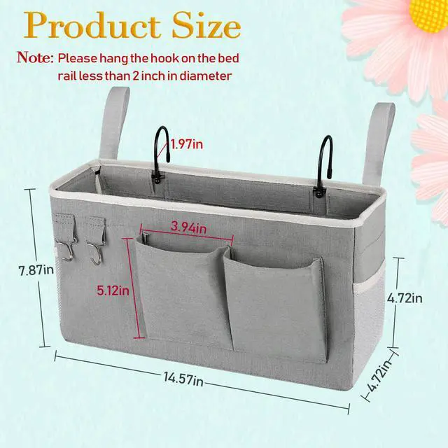 Alt view image 4 of 7 - Bedside Caddy Bedside Storage Bag for Headboards/Bunk Bed