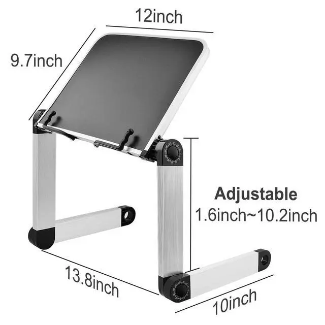 Alt view image 2 of 5 - Book Stand Laptop Stand Adjustable Book Holder Tray with Page Paper Clips Ergonomic Multi Heights Angles Adjustable Cooking Bookstands for Textbook Recipe Magazine Laptop Tablet Portable