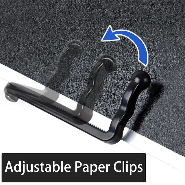 Alt view image 4 of 5 - Book Stand Laptop Stand Adjustable Book Holder Tray with Page Paper Clips Ergonomic Multi Heights Angles Adjustable Cooking Bookstands for Textbook Recipe Magazine Laptop Tablet Portable