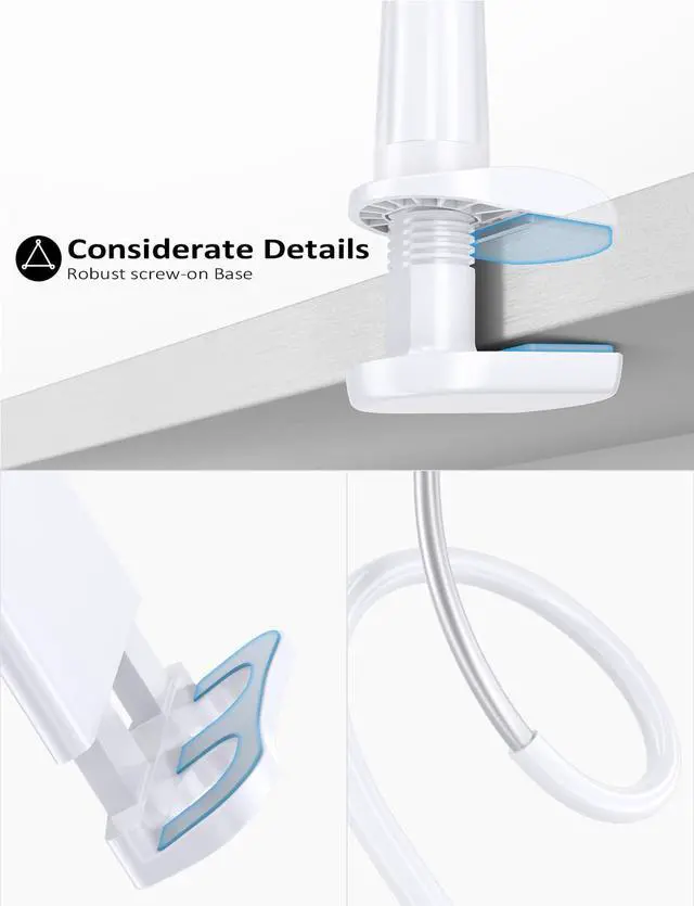 Alt view image 6 of 6 - Gooseneck Tablet Holder Stand for Bed Adjustable Flexible Arm Tablets Mount Clamp on Table Compatible with iPad Air Mini | Galaxy Tabs | Kindle Fire | Switch or Other 4.7-10.5" Devices