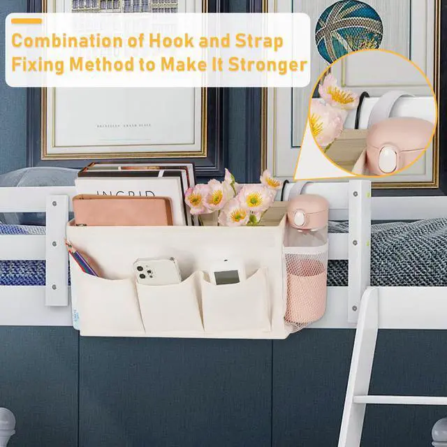 Alt view image 2 of 6 - Bedside Caddy, Bedside Storage Bag Hanging Organizer for Bunk Bed