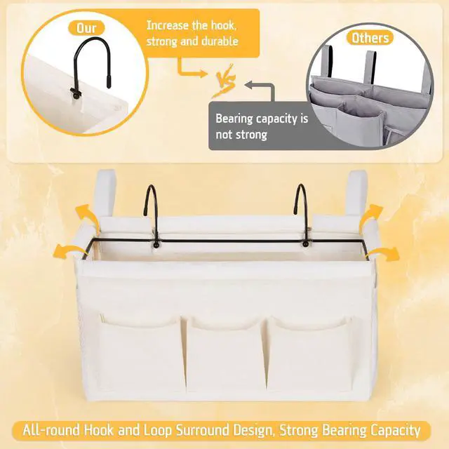 Alt view image 5 of 6 - Bedside Caddy, Bedside Storage Bag Hanging Organizer for Bunk Bed