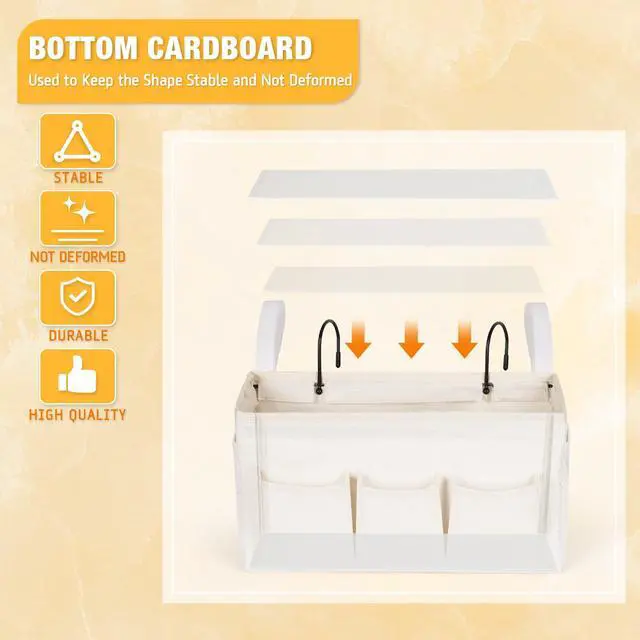 Alt view image 6 of 6 - Bedside Caddy, Bedside Storage Bag Hanging Organizer for Bunk Bed