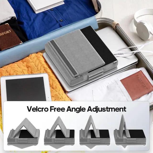 Alt view image 6 of 7 - Tablet Pillow Stand, Multi-Angle Viewing Ipad Holder for Lap, Bed and Desk, Foldable Soft Pad Dock with Stylus Mount Compatible with Ipad Pro 12.9, 10.5, 11, Air, Mini, Phones, Books, E-Reader