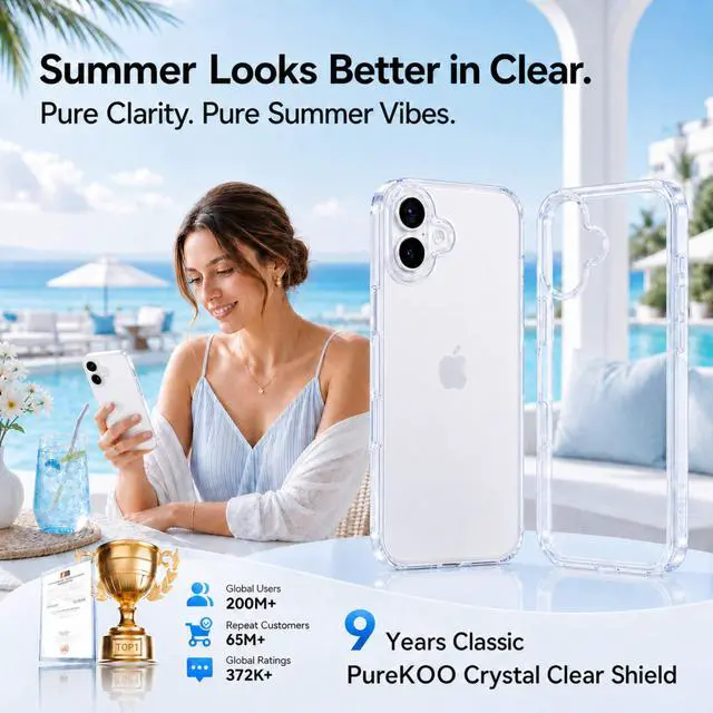 Alt view image 7 of 7 - for iPhone 17 Case Smooth Crystal Clear, Patented Anti-Yellow & Virgin TPU, 15FT Military-Grade Drop Protection, Slim Transparent Women Men Funda para for iPhone 17 Phone Case 6.3 inch, Clear