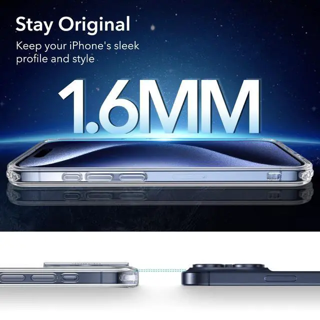 Alt view image 7 of 7 - for iPhone 15 Pro Max Case, Compatible with MagSafe, Shockproof Military-Grade Protection, Scratch-Resistant Back, Magnetic Phone Case for iPhone 15 Pro Max, Classic Hybrid Case, Clear