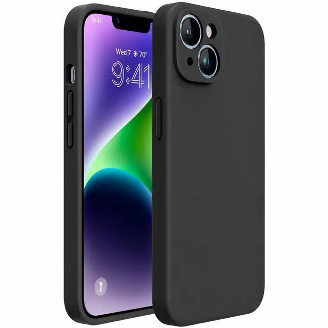 Main image of Silicone for iPhone 14 Case, Black | Soft Anti-Scratch Microfiber Lining, Premium Silicone Cover Shockproof Drop Protection Phone Case for 14