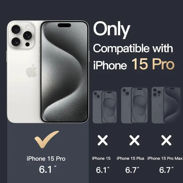 Alt view image 2 of 6 - Case for iPhone 15 Pro, Anti-Yellowing, Clear