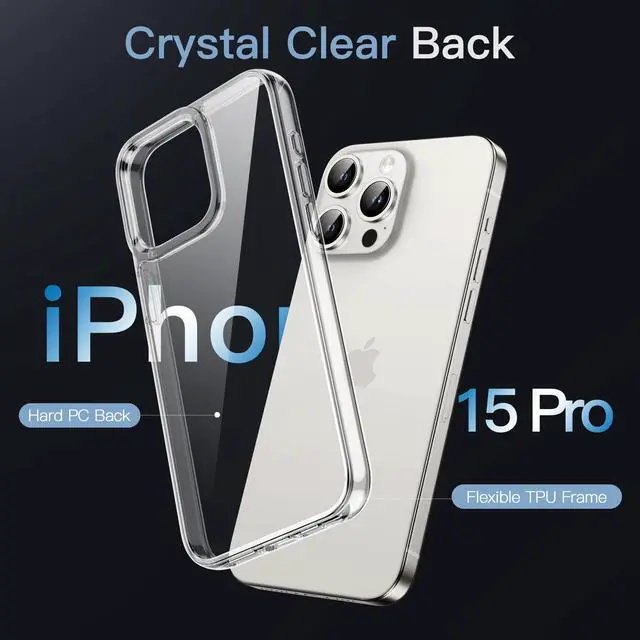 Alt view image 3 of 6 - Case for iPhone 15 Pro, Anti-Yellowing, Clear