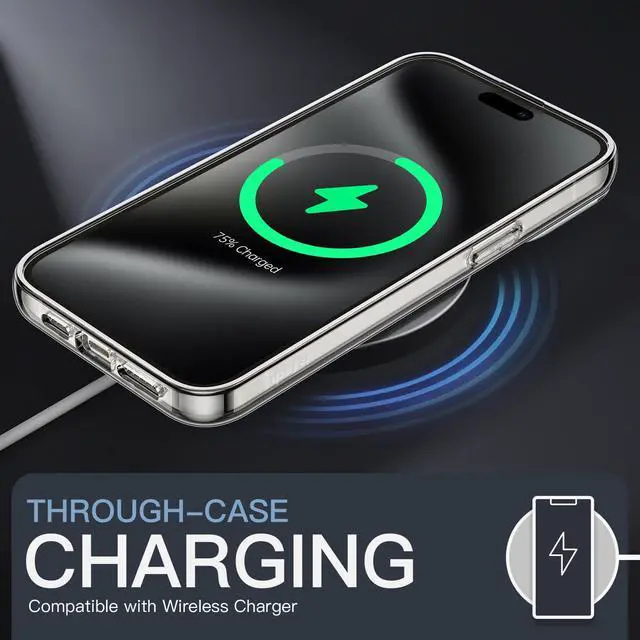 Alt view image 6 of 6 - Case for iPhone 15 Pro, Anti-Yellowing, Clear