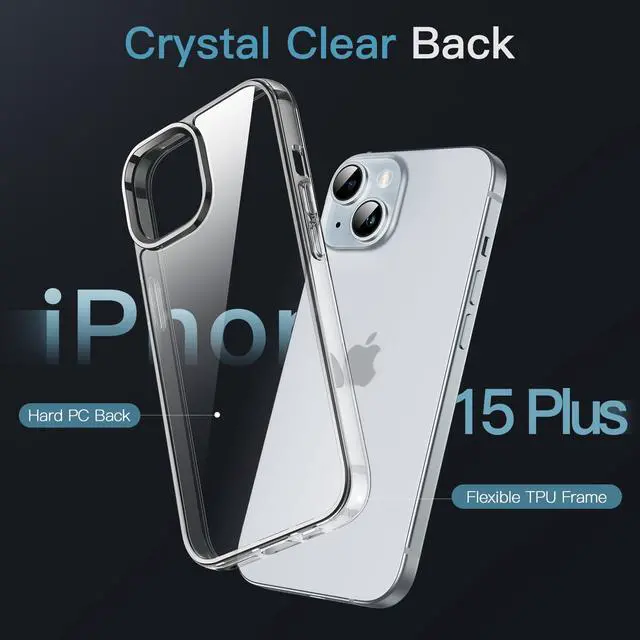 Alt view image 3 of 6 - Case for iPhone 15 Plus, Anti-Yellowing, Clear