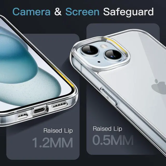 Alt view image 4 of 6 - Case for iPhone 15 Plus, Anti-Yellowing, Clear