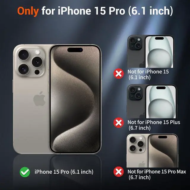 Alt view image 2 of 7 - Magnetic for iPhone 15 Pro Case Black