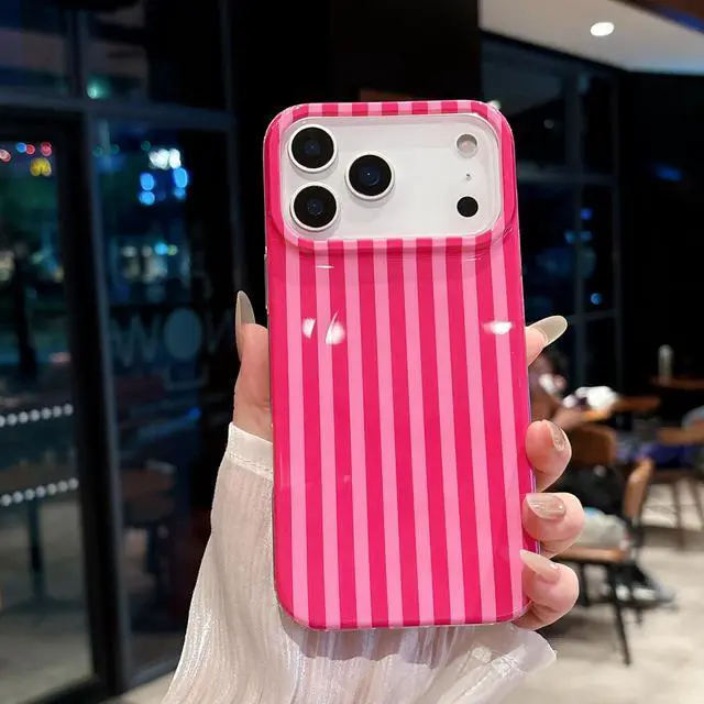 Alt view image 5 of 7 - Magnetic for iPhone 17 Pro Max Case Striped Phone Cases Cute Women Girly Trendy Shockproof Slim Soft TPU Hard PC Protective