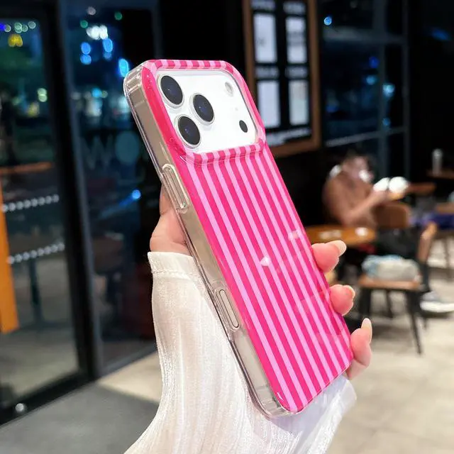 Alt view image 7 of 7 - Magnetic for iPhone 17 Pro Max Case Striped Phone Cases Cute Women Girly Trendy Shockproof Slim Soft TPU Hard PC Protective