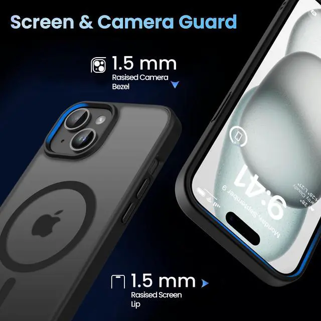 Alt view image 4 of 6 - Magnetic Case for iPhone 15 6.1 inch, Matte Black