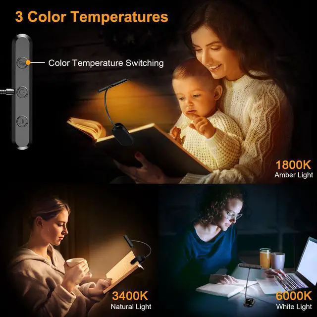 Alt view image 3 of 7 - Rechargeable Book Light for Reading in Bed with 19 LED