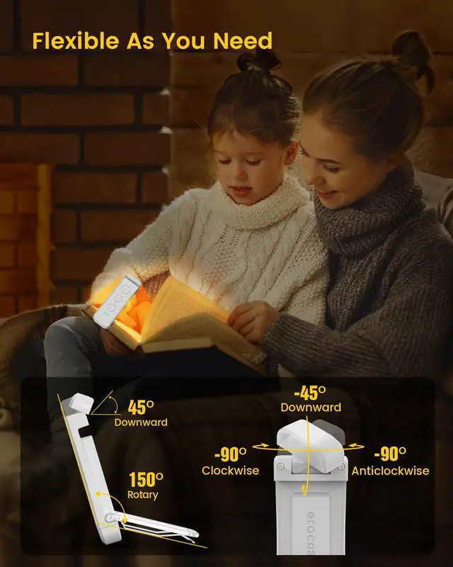 Alt view image 5 of 6 - USB Rechargeable Book Light, Portable Clip-on LED Reading Light