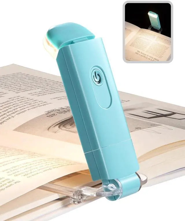 Main image of USB Rechargeable Book Light for Reading in Bed, LED Book Reading Lights with Clip, Perfect for Bookworms, Kids, Warm White, Brightness Adjustable (Blue)
