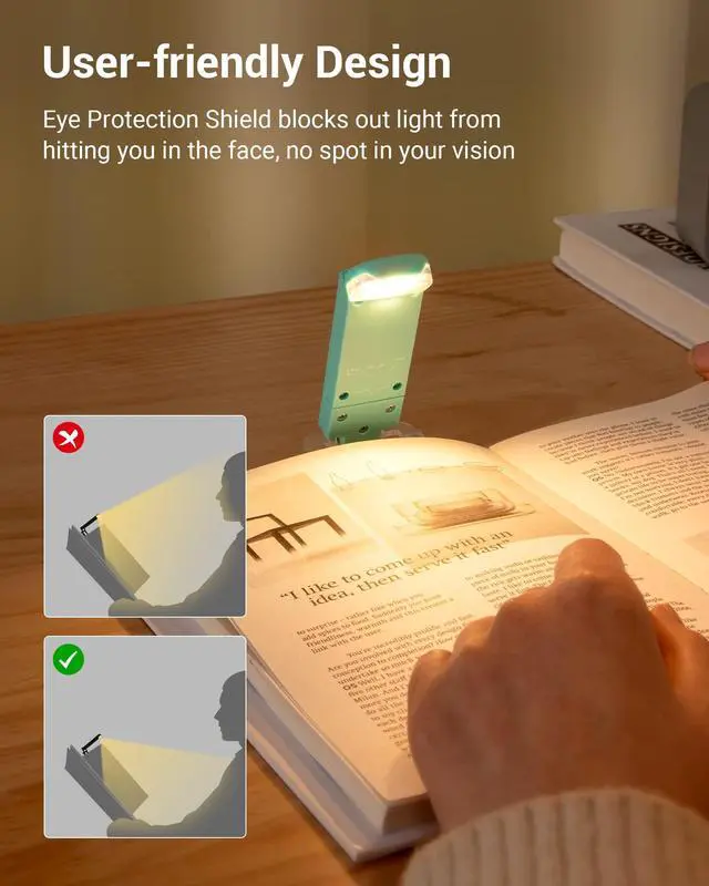 Alt view image 5 of 7 - USB Rechargeable Book Light for Reading in Bed, LED Book Reading Lights with Clip, Perfect for Bookworms, Kids, Warm White, Brightness Adjustable (Blue)