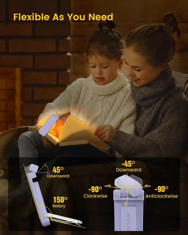 Alt view image 5 of 6 - USB Rechargeable Book Light, Portable Clip-on LED Reading Light