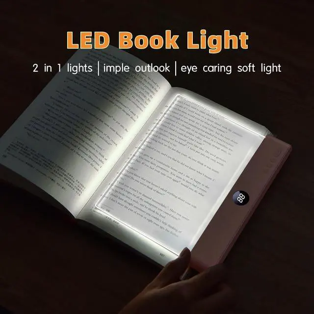 Alt view image 4 of 7 - LED Book Light & Night Light 2 in 1, Flat Reading Light, Pink