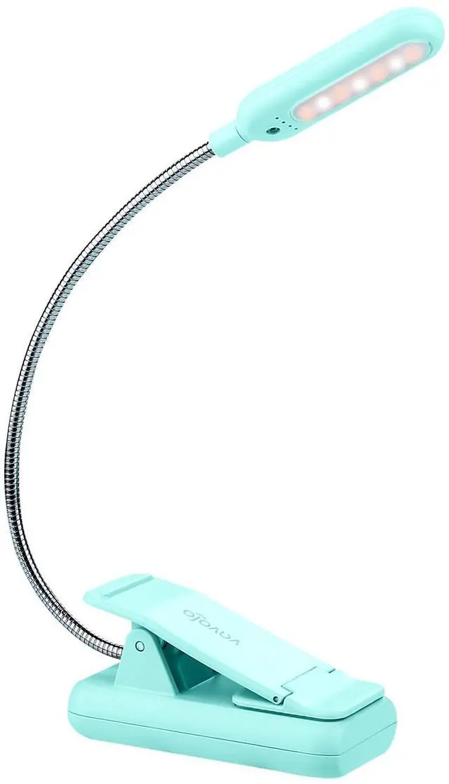 Main image of Rechargeable Book Light, Blue Light Blocking, Amber 1600K Clip On Reading Light, Eye Care 7 LEDs Kids Book Light for Reading in Bed with Power Indicator for Bookworms (Green)
