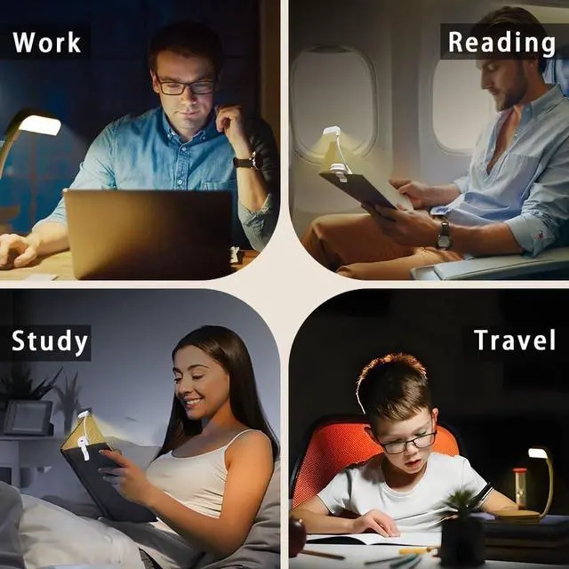 Alt view image 5 of 7 - Book Light, Rechargeable on Reading Light, Eye Caring 3 Color