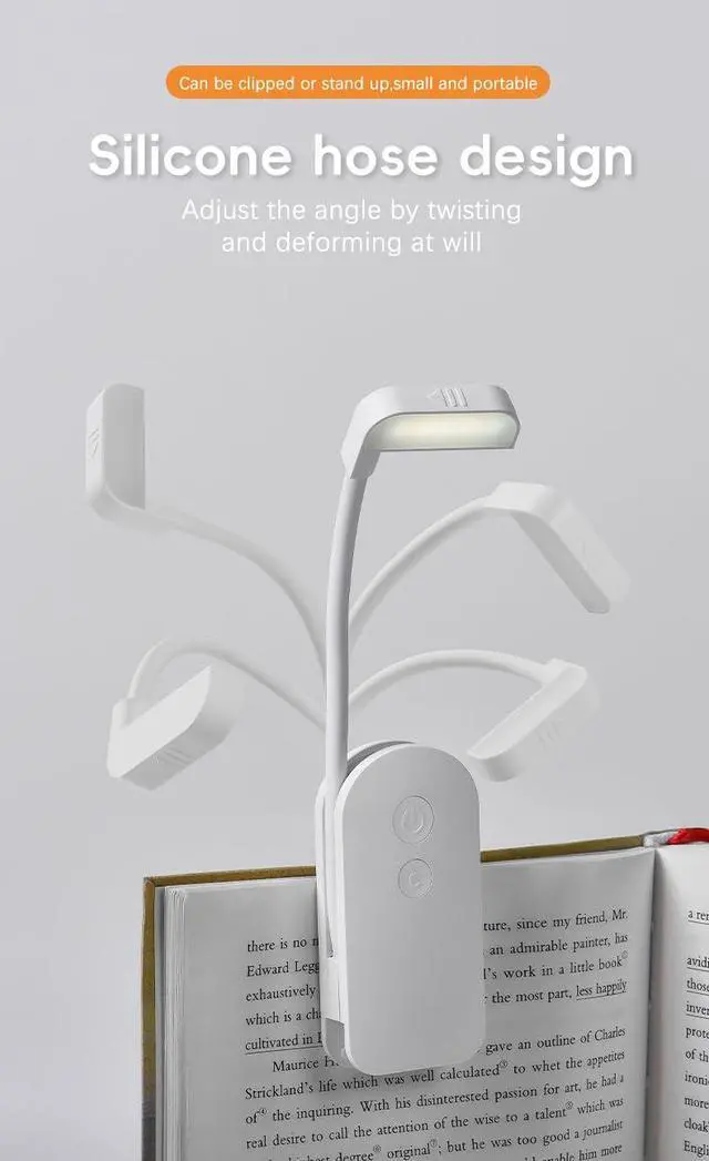 Alt view image 6 of 7 - Book Light, Rechargeable on Reading Light, Eye Caring 3 Color