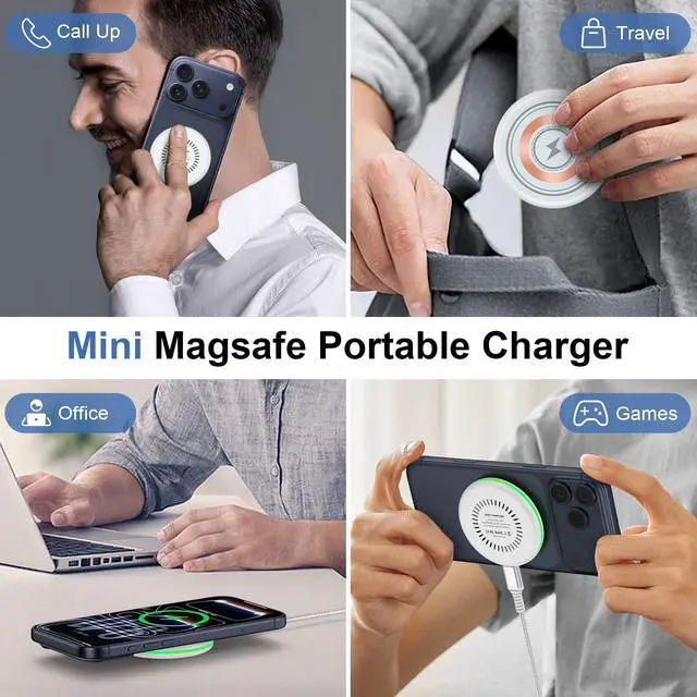 Alt view image 7 of 7 - 25W Magnetic Wireless Charger iPhone Magsafe Charger Fast Charging Pad for iPhone 17 Pro Max 17 Pro 17 17e 16 Pro Max 16 Plus 16 Pro 16 15 14 13 12, Samsung Galaxy S26 Ultra S26+ S26 S25 FE Edge S24