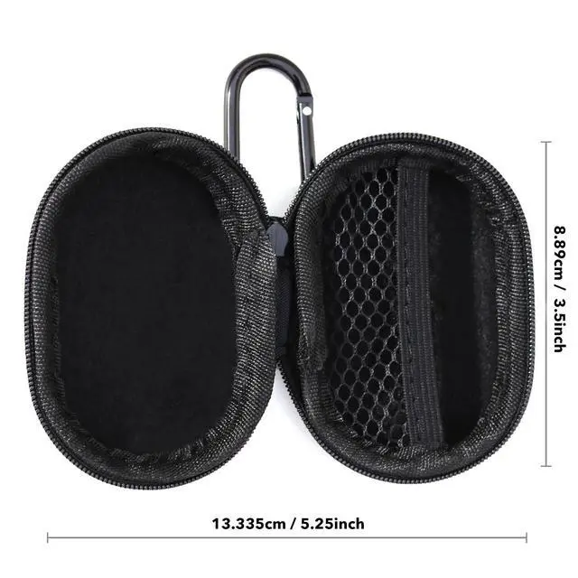 Alt view image 3 of 7 - Zipper Headphones Carrying Case, Perfect for Earphones and Earplugs (Black) (Pack of 1)