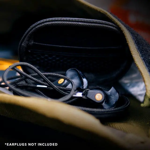 Alt view image 7 of 7 - Zipper Headphones Carrying Case, Perfect for Earphones and Earplugs (Black) (Pack of 1)