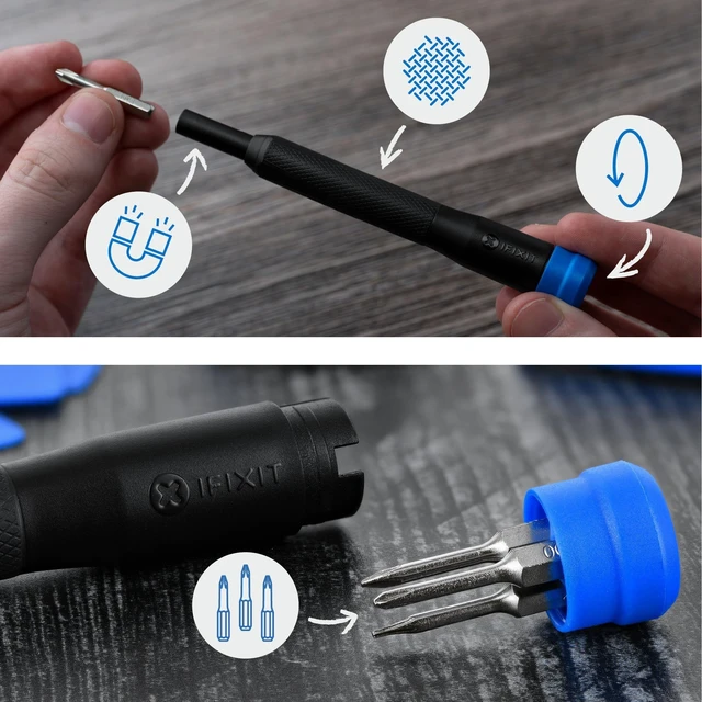 Alt view image 6 of 6 - Essential Electronics Toolkit - PC, Laptop, Phone Repair Kit | Starter tool set with 16 precision bits (4 mm), magnetic screwdriver & opening tools for electronic devices