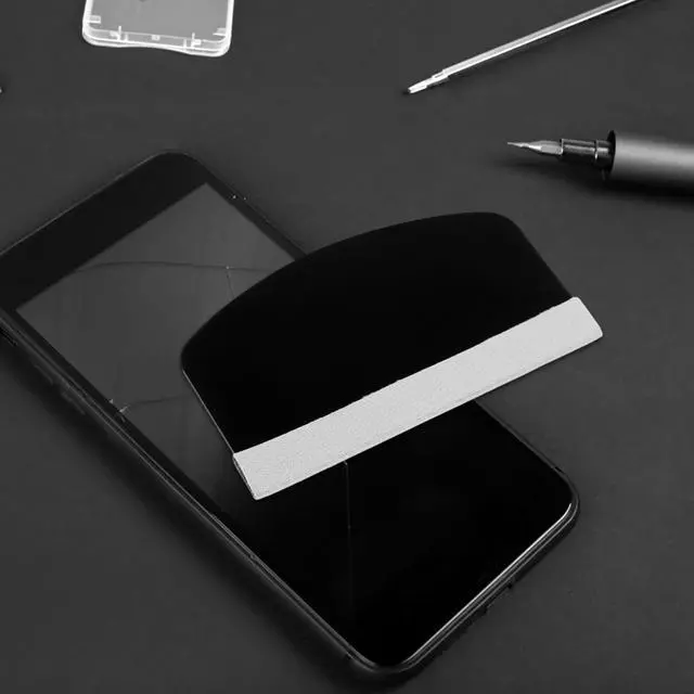 Alt view image 3 of 7 - Mobile Phone Film Scraper Card, Bubble Remover Curved Squeegee Tool with Cloth for Smooth Screen Protector Application