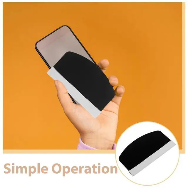 Alt view image 7 of 7 - Mobile Phone Film Scraper Card, Bubble Remover Curved Squeegee Tool with Cloth for Smooth Screen Protector Application
