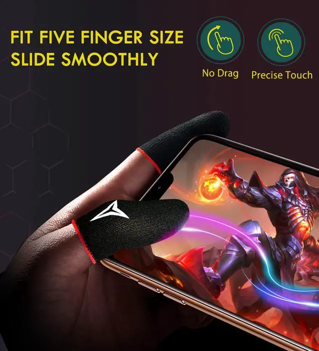 Alt view image 2 of 7 - 6 PCS Red Edge Mobile Phone Gaming Finger Sleeves Gloves