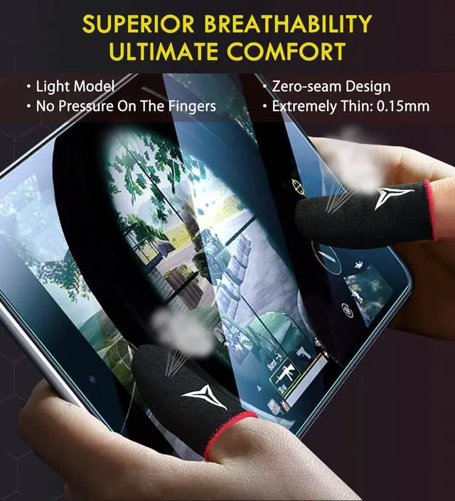 Alt view image 5 of 7 - 6 PCS Red Edge Mobile Phone Gaming Finger Sleeves Gloves