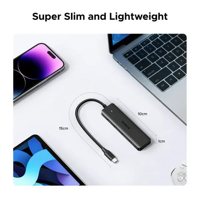 Alt view image 5 of 7 - USB C Hub, 4 Ports USB A Splitter Ultra-Slim USB Expander, 0.5 ft