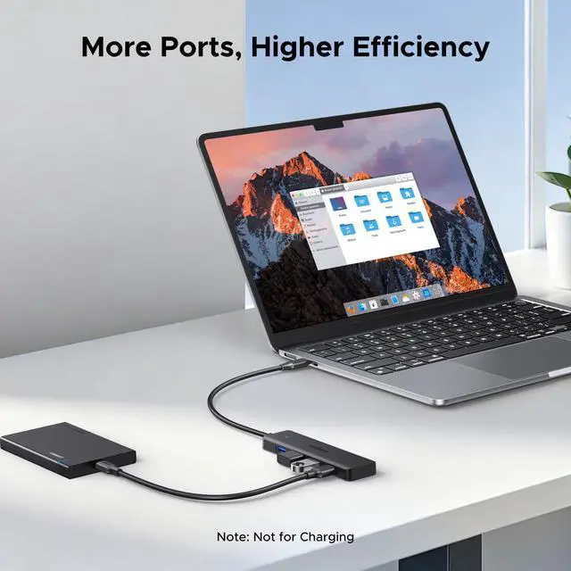 Alt view image 6 of 7 - USB C Hub, 4 Ports USB A Splitter Ultra-Slim USB Expander, 0.5 ft