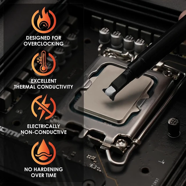 Alt view image 2 of 7 - Kryonaut - 1 Gram Thermal Paste Extremely High Performance | Thermal Compound for Demanding Applications and Overclocking - Thermal Paste for CPU/GPU/PS4/PS5/Xbox