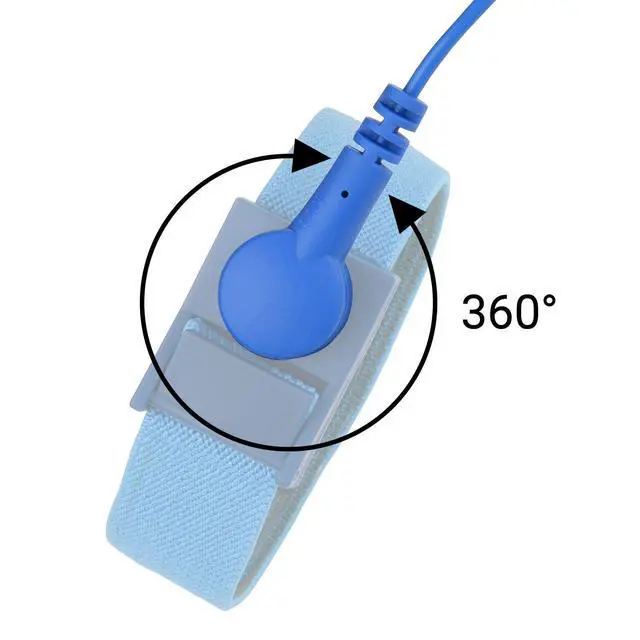 Alt view image 3 of 7 - Anti Static Wrist Straps - 3 Pack - Reusable Anti-Static Wrist Straps Equipped with Grounding Wire and Alligator Clip - Enables You to Ground Yourself(2x Black + 1x Blue)