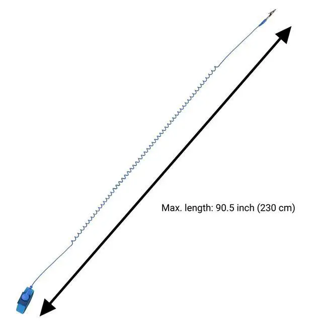 Alt view image 4 of 7 - Anti Static Wrist Straps - 3 Pack - Reusable Anti-Static Wrist Straps Equipped with Grounding Wire and Alligator Clip - Enables You to Ground Yourself(2x Black + 1x Blue)