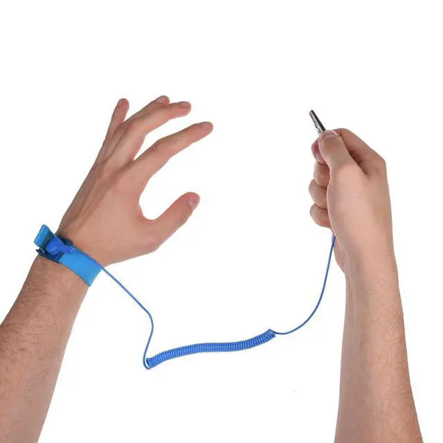 Alt view image 5 of 7 - Anti Static Wrist Straps - 3 Pack - Reusable Anti-Static Wrist Straps Equipped with Grounding Wire and Alligator Clip - Enables You to Ground Yourself(2x Black + 1x Blue)