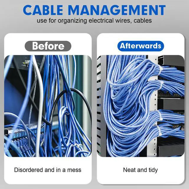 Alt view image 6 of 7 - Zip Ties, RAZCC 1200pcs Cable Zip Ties 8 Inch, Heavy Duty White Plastic Wire Ties with 50lb Tensile Strength, Self-Locking Nylon Cable Ties, Wire Management for Indoor and Outdoor