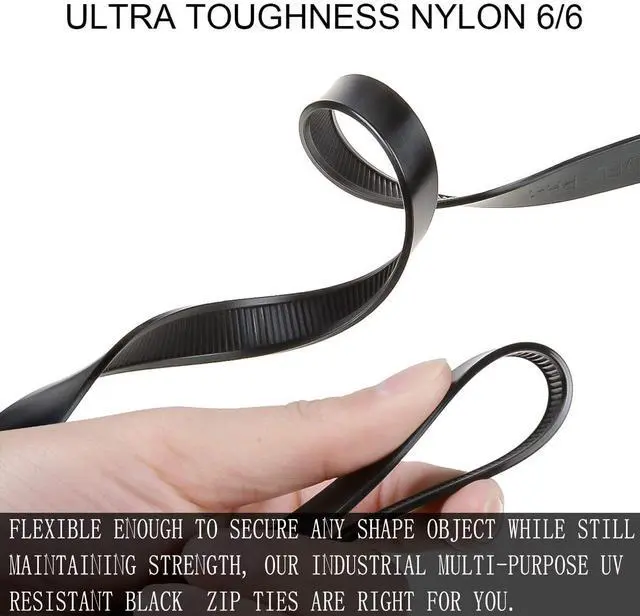 Alt view image 6 of 7 - 14inch Black Zip Ties Heavy Duty UV Resistant Nylon Cable Ties, 120lb Tensile Strength, 60Pack Durable Wire Ties, Heavy Duty Tie Straps Indoor and Outdoor Cable Management Solution by AGAOTIAN