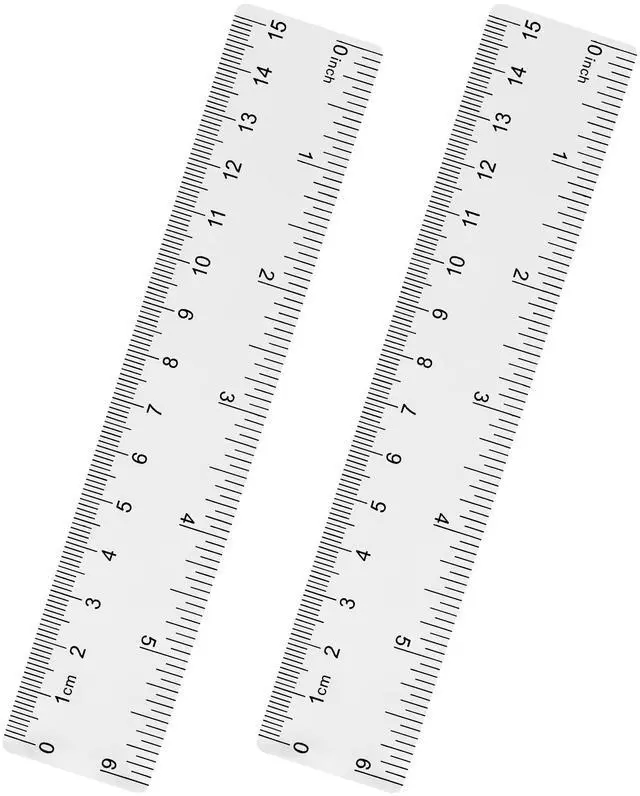 Main image of Clear Plastic Ruler 6 Inch Straight Rulers, for School, Office, 2pcs | Shatterproof Rulers, with Inches and Centimeters, Easy-to-Read Markings, Plastic Drafting Measuring Ruler