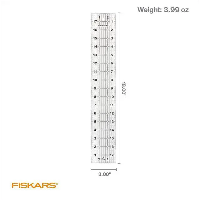 Alt view image 6 of 7 - 3" x 18" Acrylic Sewing & Quilting Ruler with Gridlines, Clear | Easy to Read Measurements Make Cutting Accurate Strips Simple, Quilting & Sewing Supplies for Arts and Crafts